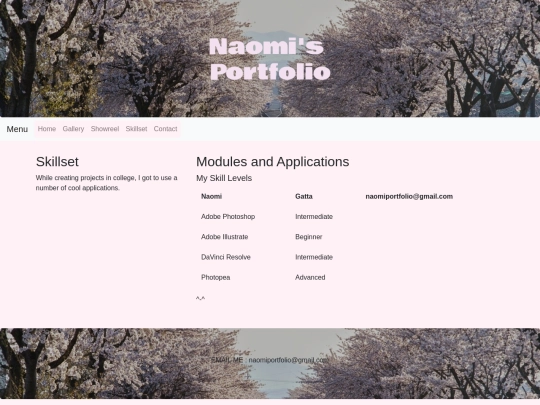 naomiportfolio/skillset screenshot