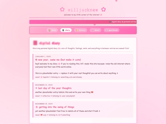 diary screenshot