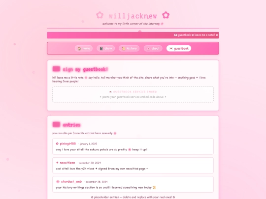 guestbook screenshot