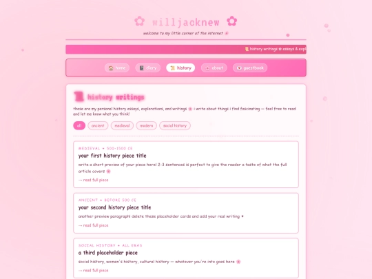 history screenshot