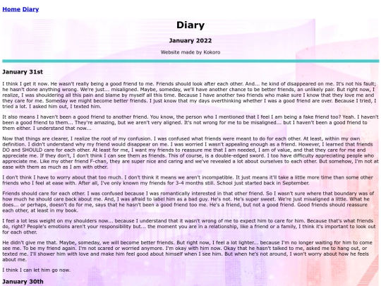 diary-january-2022 screenshot