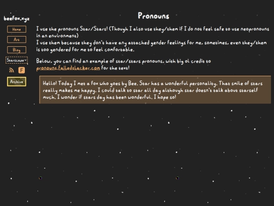 pronouns screenshot