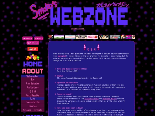 about/questionnaire screenshot