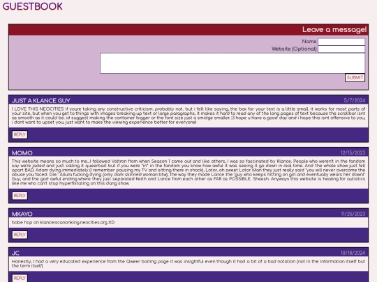 pages/guestbook screenshot
