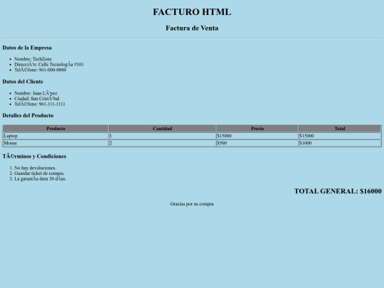 Factura screenshot