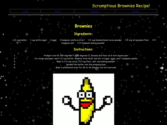 recipes/brownies screenshot