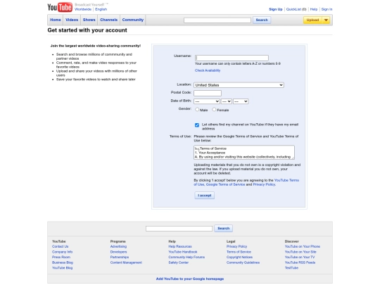 signup screenshot
