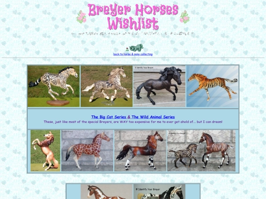 ponies/breyerwishlist screenshot