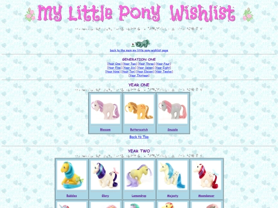 ponies/mlpwishlist/gen1 screenshot