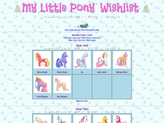 ponies/mlpwishlist/gen2 screenshot