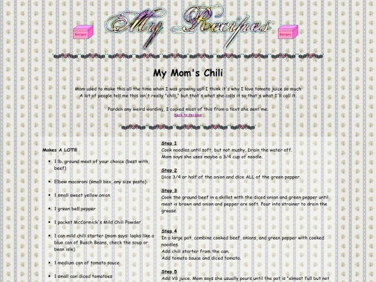 recipes/momschili screenshot
