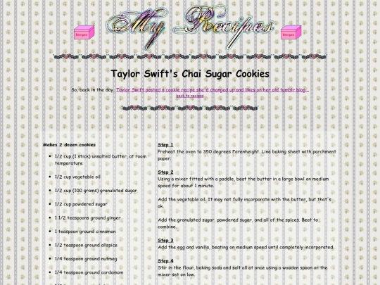 recipes/taylorswift screenshot