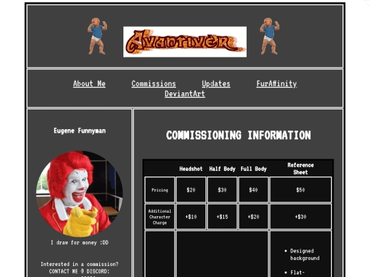 commissionpage screenshot