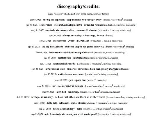 discographycredits screenshot