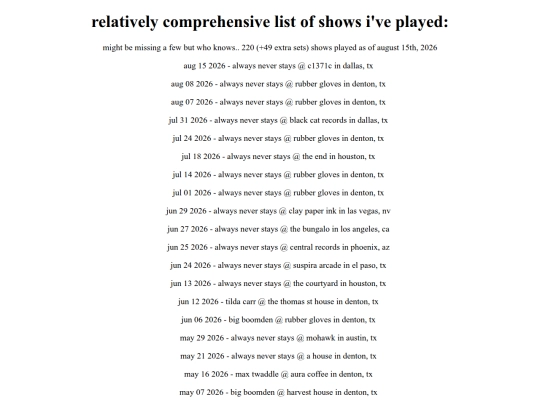showsplayed screenshot