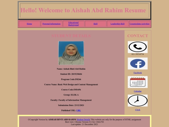student screenshot