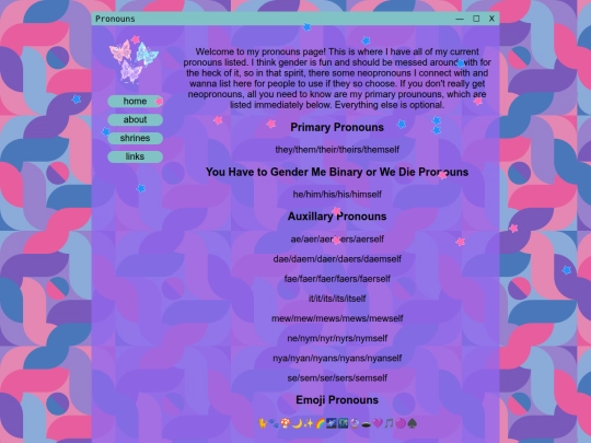 pronouns screenshot