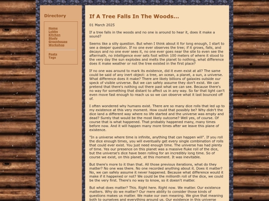 Lobby/If a tree falls in the woods screenshot