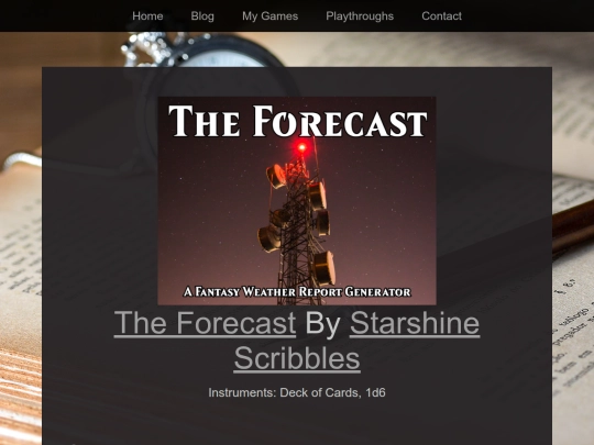 Playthroughs/forecast screenshot