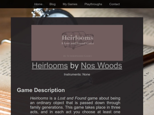 Playthroughs/heirlooms screenshot