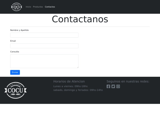 pages/contacto screenshot