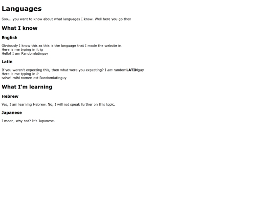 languages screenshot