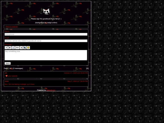 guestbook screenshot