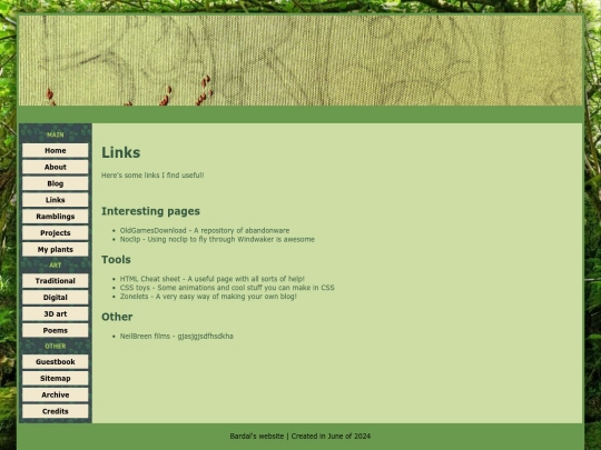 links screenshot