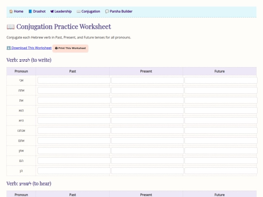 worksheet-conjugation screenshot