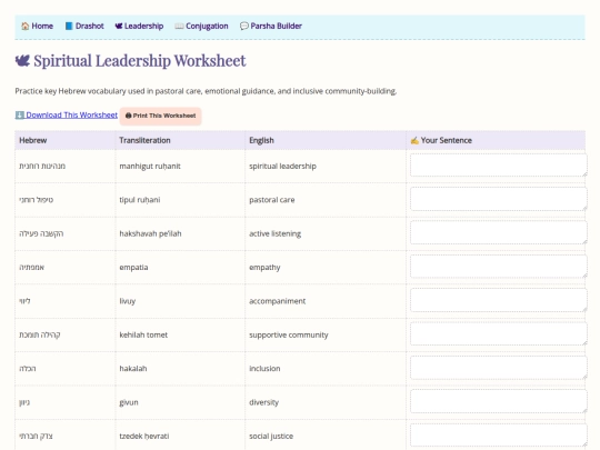 worksheet-leadership screenshot