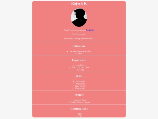 raj resume screenshot