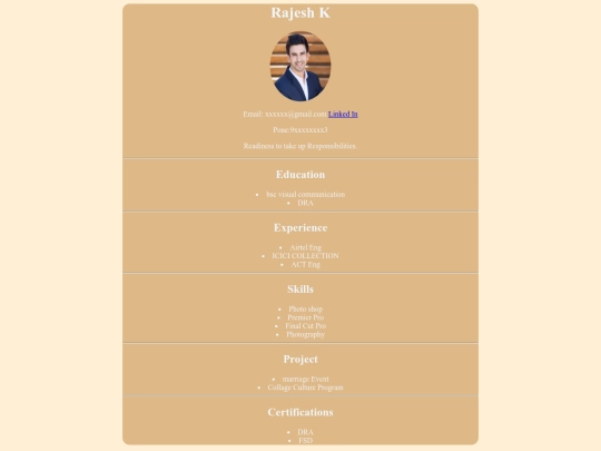 resume screenshot