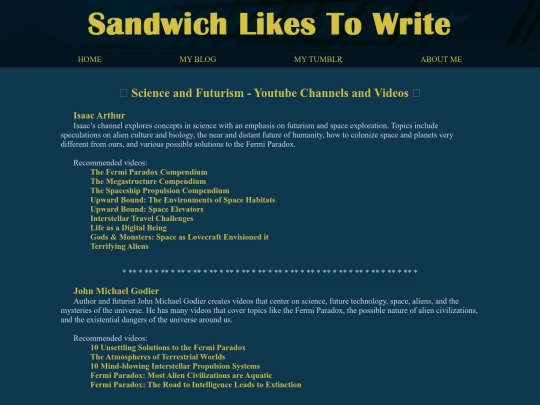 resourcelists/youtubescifi screenshot