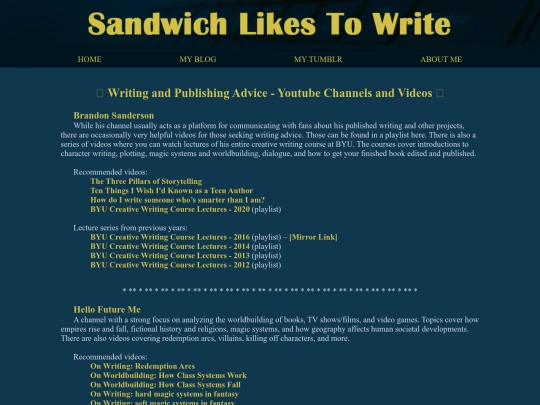 resourcelists/youtubewritingpublishing screenshot