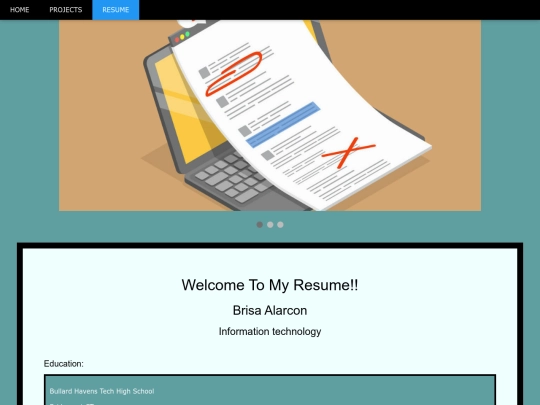 Portfolio Website/resume screenshot