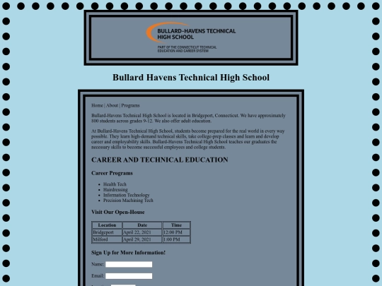 Web-design/2-CSS/Styled_Bullard_Open_House screenshot