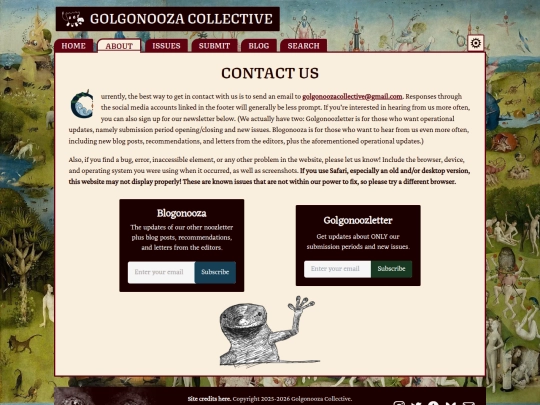 pages/contact screenshot