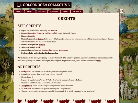 pages/credits screenshot