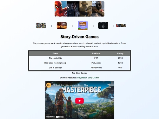 Assignment5/stories screenshot