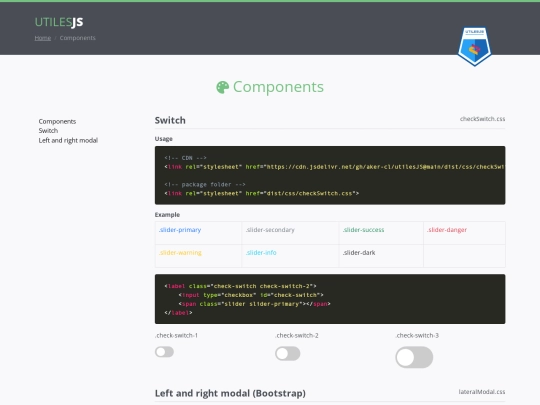 components screenshot