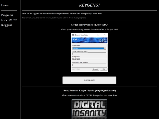 keygens screenshot