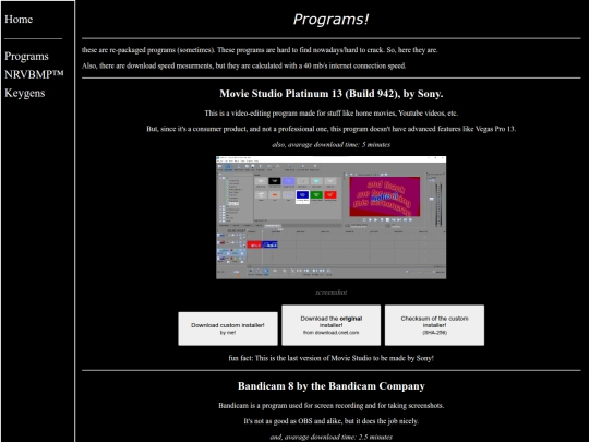 programs screenshot