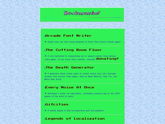 links screenshot