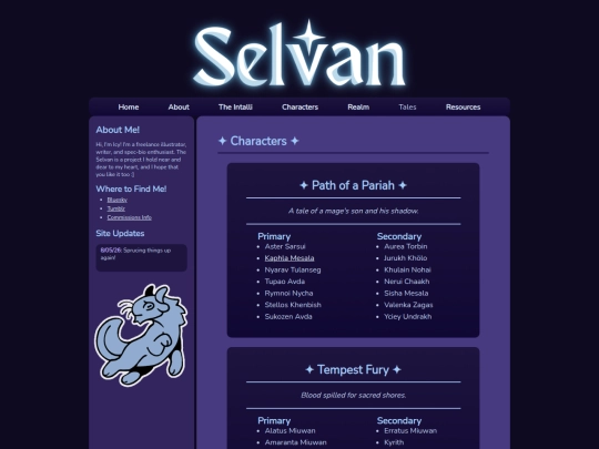 Characters/CharacterList screenshot