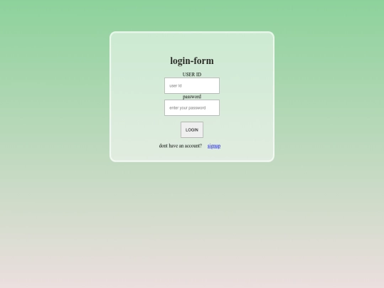login screenshot