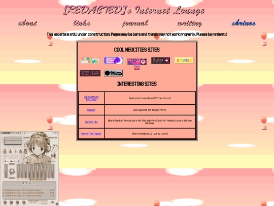 links screenshot