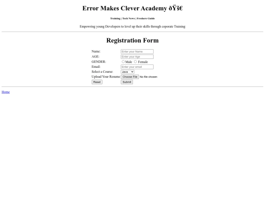 Course/register screenshot