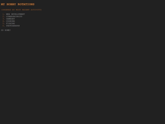 pages/hobbies screenshot