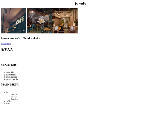 cafe assignment/cafe assignment screenshot