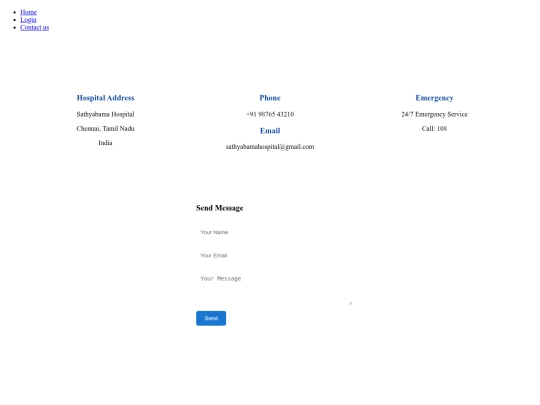 hospital/contact screenshot